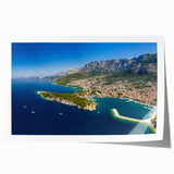 Extra large rolled print featuring a scenic view of a Croatian landscape with vibrant green and blue tones.