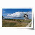 Extra large rolled print of a European scenic landscape with vibrant green and blue tones, ideal for dining room wall art.