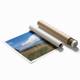 Extra large rolled print depicting a serene Estonian landscape with lush greenery and a calm lake.