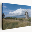 Large art featuring a European Estonian scenery on stretched canvas, displaying muted earth tones.