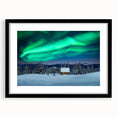 Extra large abstract art print depicting a colorful, textured Finnish landscape on a black-framed canvas.