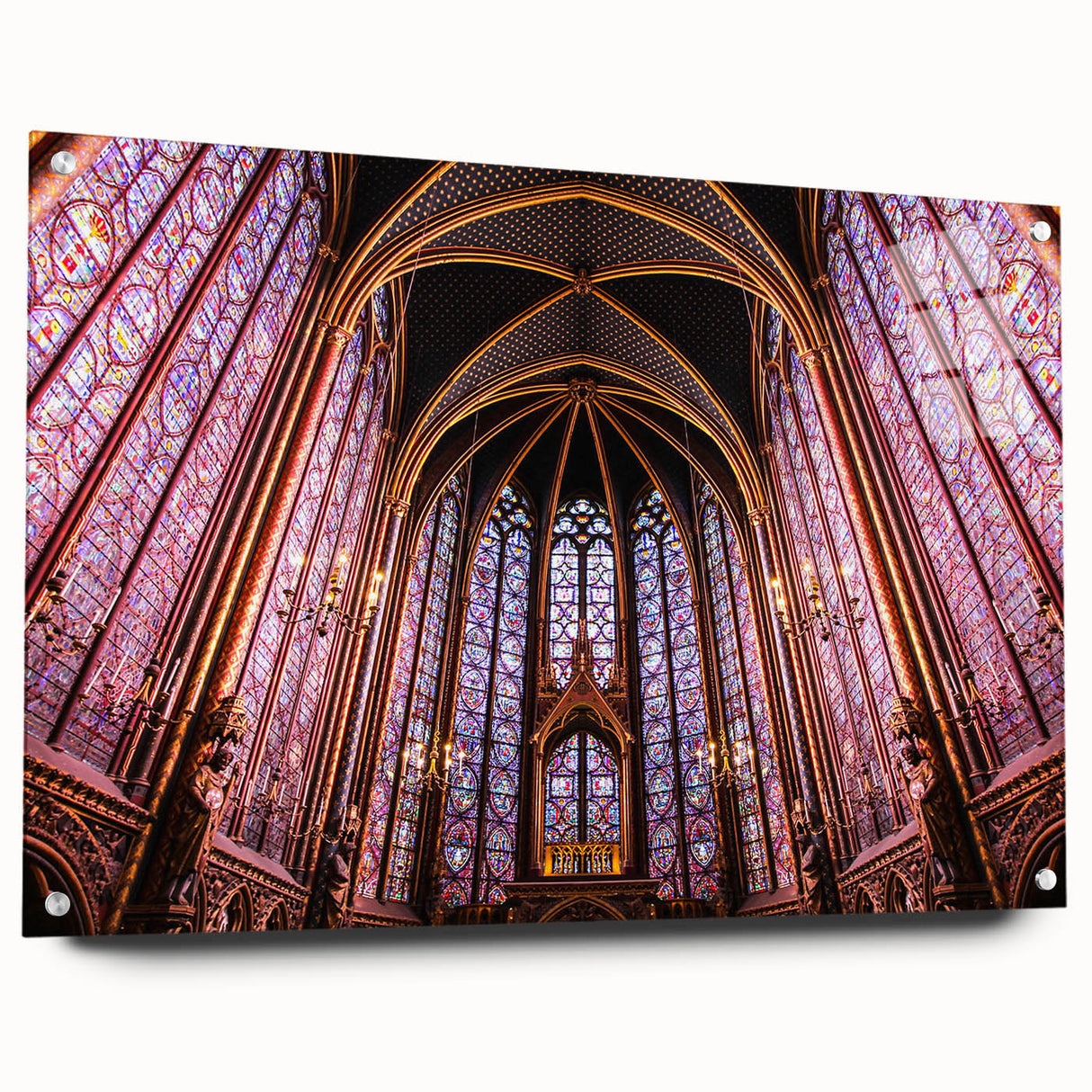 Acrylic print of a Parisian street scene in muted earth tones, ideal for dining room decor.