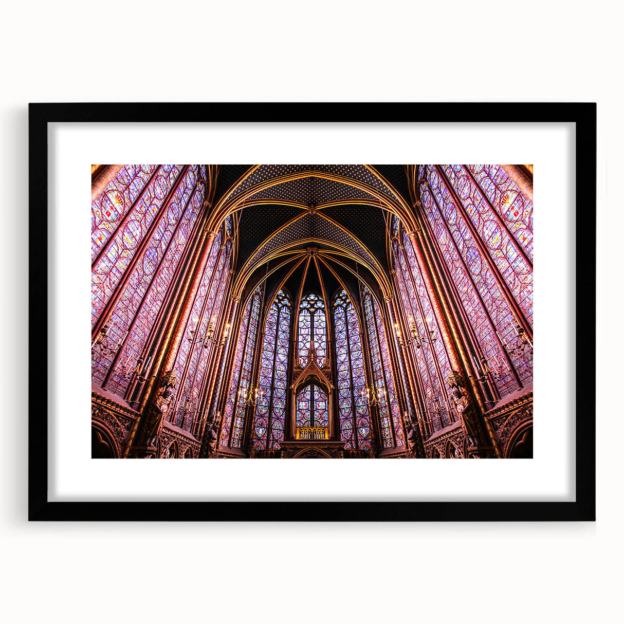 Extra large framed print of abstract Paris scenery in vibrant colors with textured finish, ideal for living room decor.