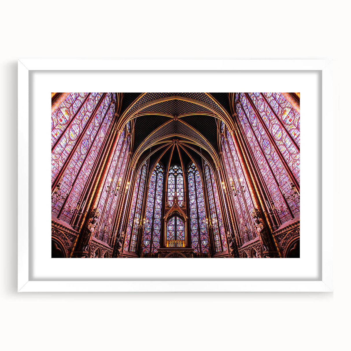 Textured art print of an abstract Paris scenery in muted gray and blue tones, framed with a white mat.