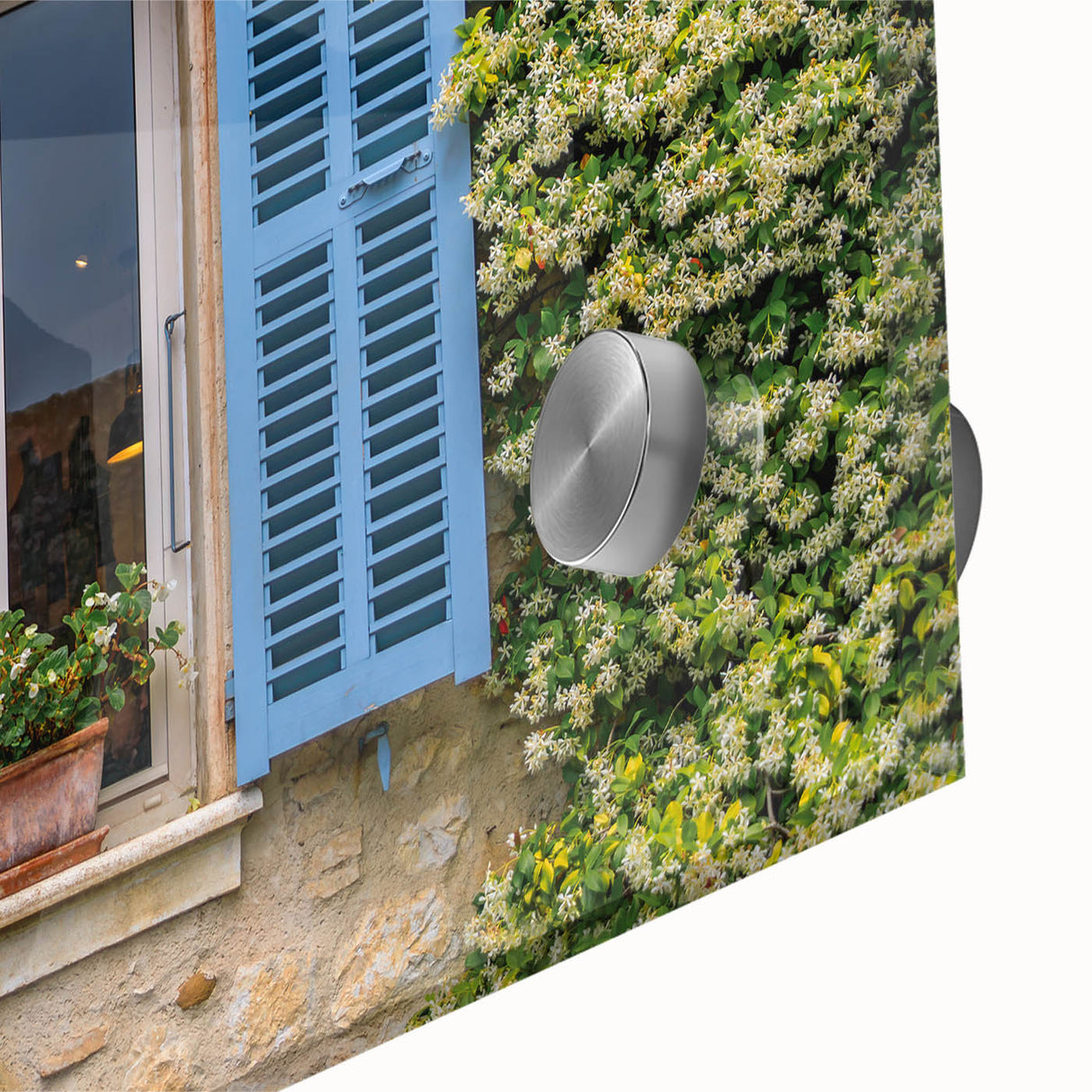 Large abstract wall art depicting a scenic South France landscape in mid-century modernist style, ideal for dining room art.