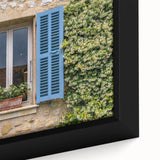 Extra large framed canvas depicting a textured, colorful scene of Southern France, ideal for living room decor.