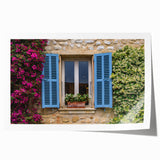 Extra large rolled print of a South France landscape with vibrant floral elements, ideal for art wall dining room decor.