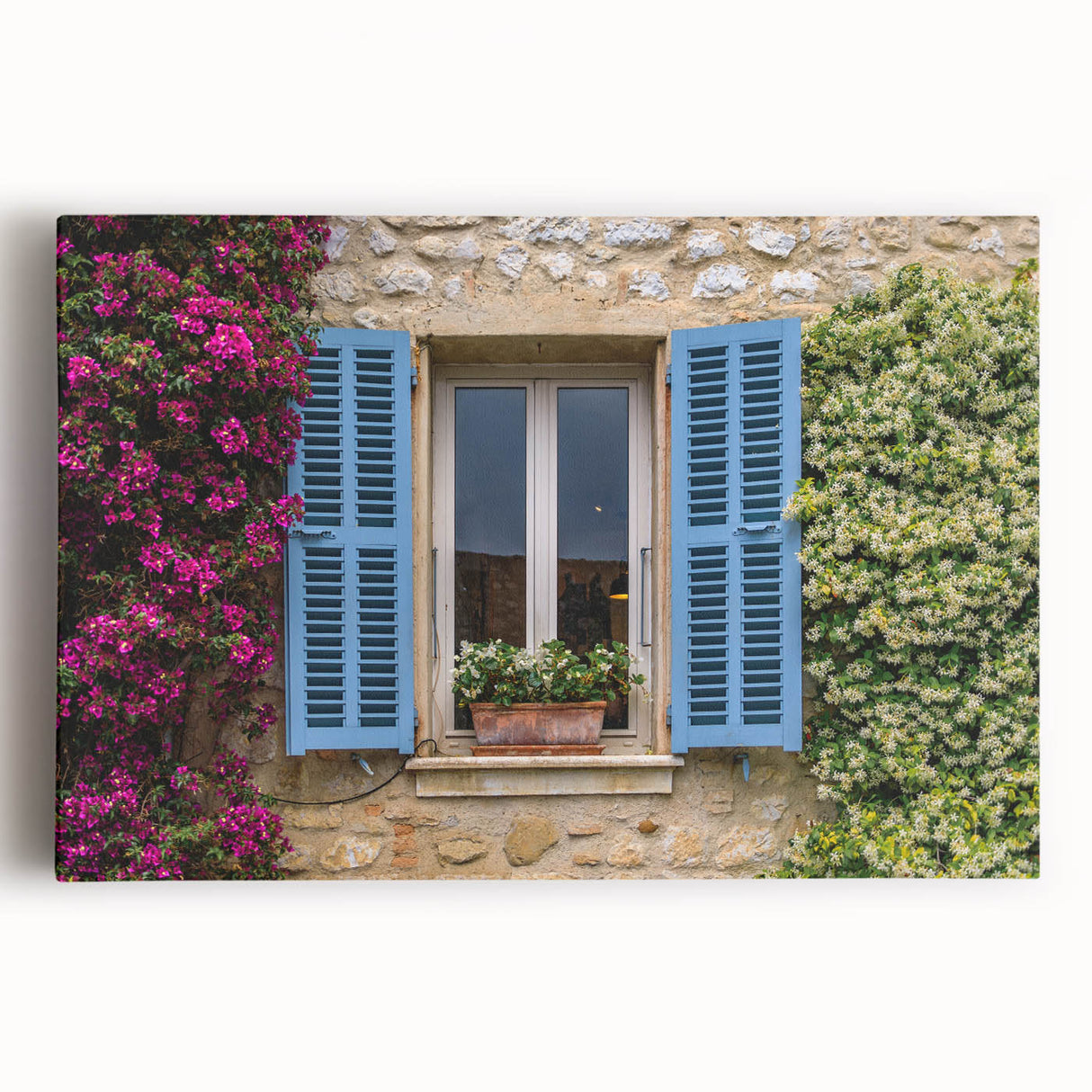 Black and white large canvas of a busy French street, ideal for kitchen wall art or bedroom decor.