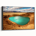 Black and white landscape art painting of Iceland on a framed canvas, ideal for bedroom decor.