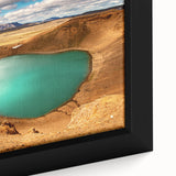 Extra large framed canvas featuring a textured depiction of a black volcanic landscape in Iceland.