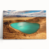 Black and white photograph of a serene Icelandic landscape on large stretched canvas, suited for kitchen art.