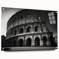 Acrylic print of a large abstract depiction of Rome, Italy in muted earth tones, ideal for dining room decor.
