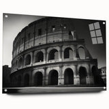 Acrylic print of a large abstract depiction of Rome, Italy in muted earth tones, ideal for dining room decor.