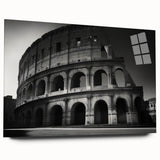 Acrylic print of a Rome cityscape in muted earth tones, ideal for bedroom or dining room art.