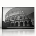 Large abstract wall art depicting a stylized Rome skyline in muted earth tones on a framed acrylic panel.