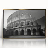 Art deco poster of Rome's cityscape in gold and muted gray tones on acrylic, ideal for modern art wall decor.