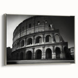 Framed canvas of a vintage-style Rome landscape painting with colorful art on a black background.