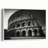 Vintage poster art of Rome with colorful imagery on extra large framed canvas, ideal for living room decor.