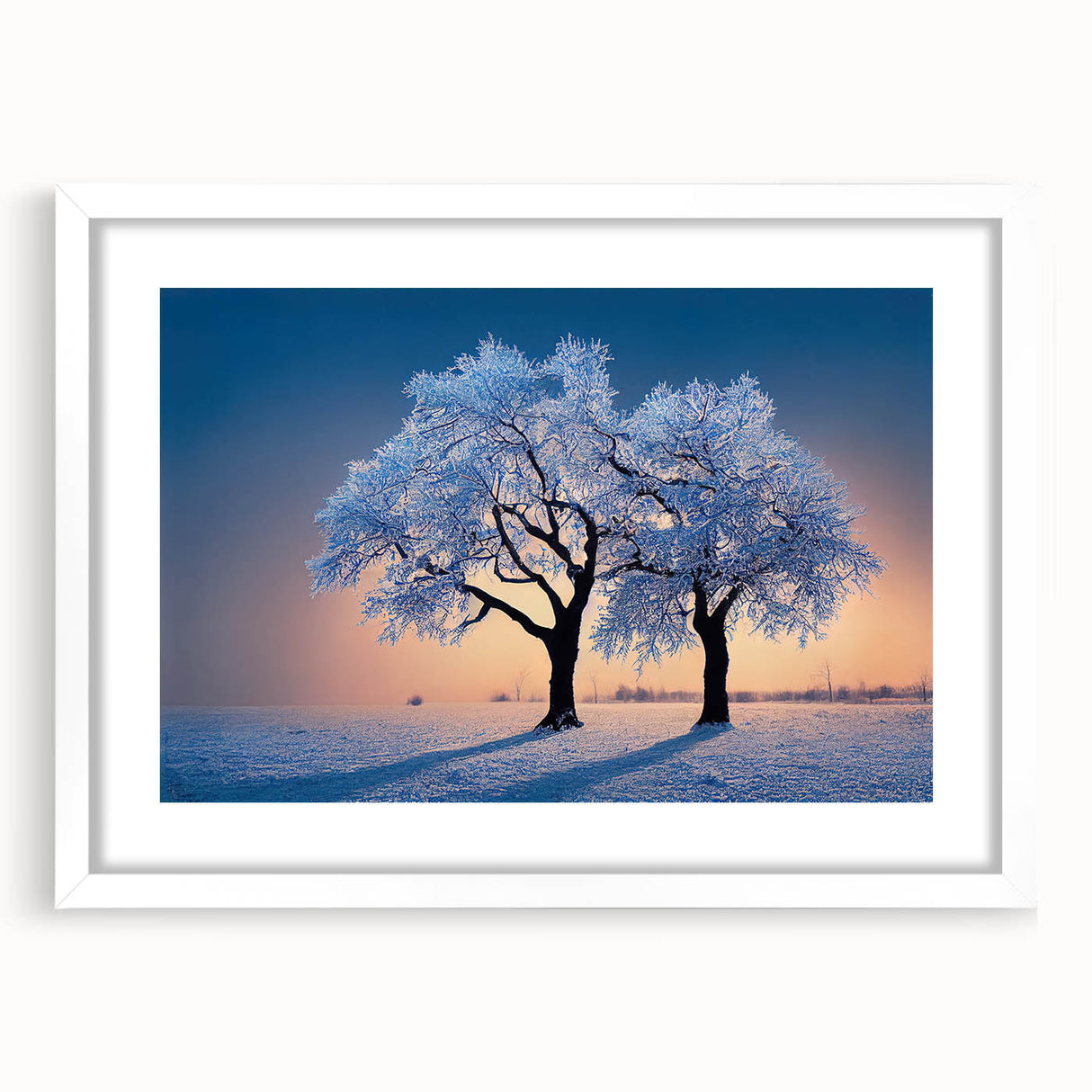 Textured abstract art print depicting a European landscape in muted earth tones, framed with a white mat.