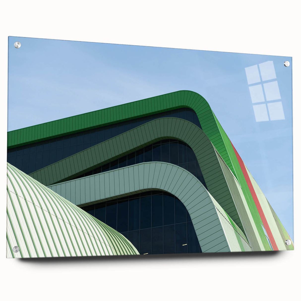 Large abstract wall art of a European scenery in Poland, depicted in vibrant colors on acrylic glass.