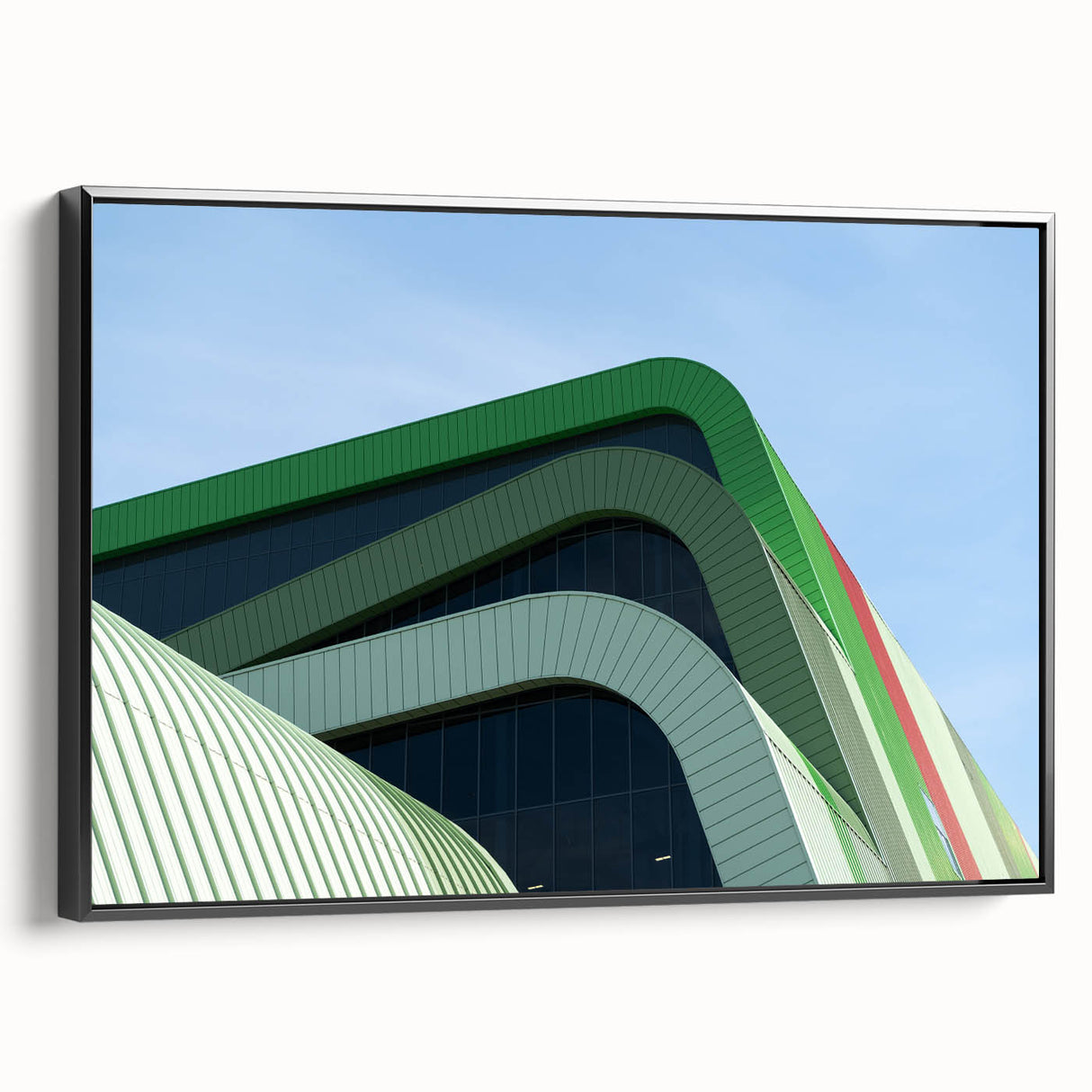 Black and white landscape painting of a European scenery on framed canvas, suitable for bedroom decor.