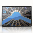 Large abstract wall art depicting a Barcelona scene, in muted earth tones, on a framed acrylic.