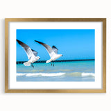 Extra large abstract art print of Yucatan scenery in textured style, featuring muted earth tones on a gold-framed canvas.