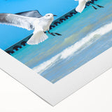 Art deco poster featuring a vibrant Yucatan scenery on rolled canvas, suitable for dining room wall art.