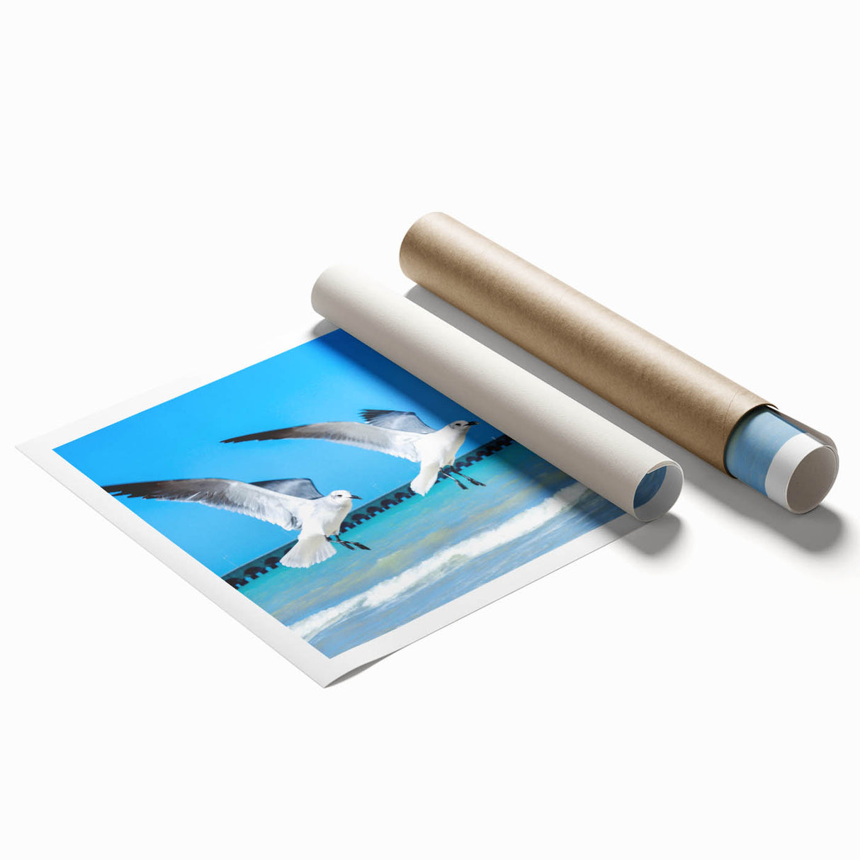 Extra large rolled print of Yucatan scenery with vibrant floral elements.