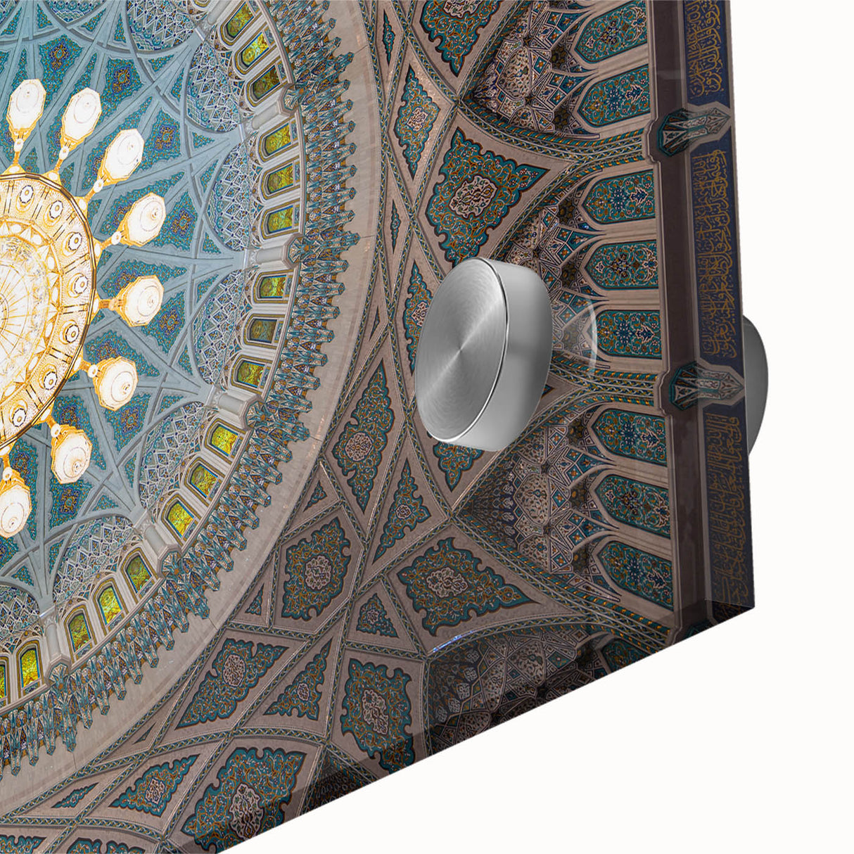 Large abstract wall art of a Middle Eastern Oman scenery in muted earth tones on acrylic glass.