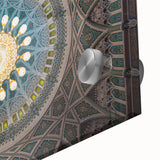 Large abstract wall art of a Middle Eastern Oman scenery in muted earth tones on acrylic glass.