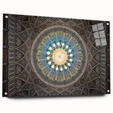 Acrylic print of a Middle Eastern landscape in muted earth tones, ideal for dining room decor.