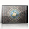 Large abstract wall art of a Middle Eastern Oman scenery in muted earth tones on a framed acrylic.