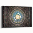 Black and white framed canvas of a vintage-style Omani landscape, ideal for bedroom wall art.