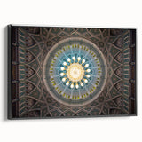 Black and white framed canvas of a vintage-style Omani landscape, ideal for bedroom wall art.