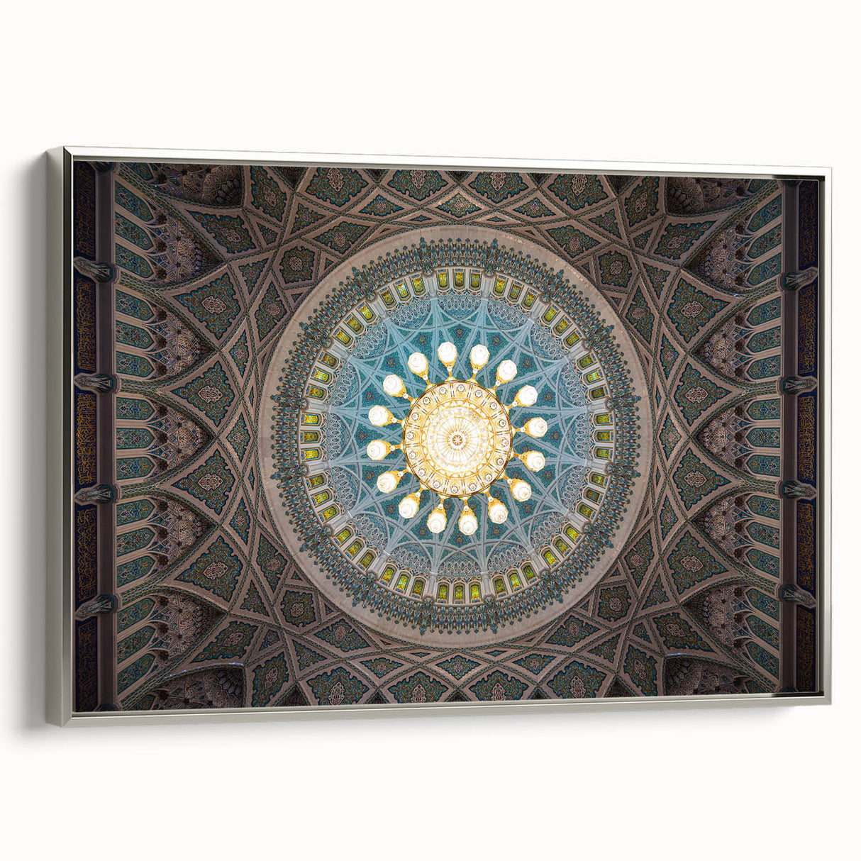 Landscape art painting of a Middle-Eastern scene on framed canvas.