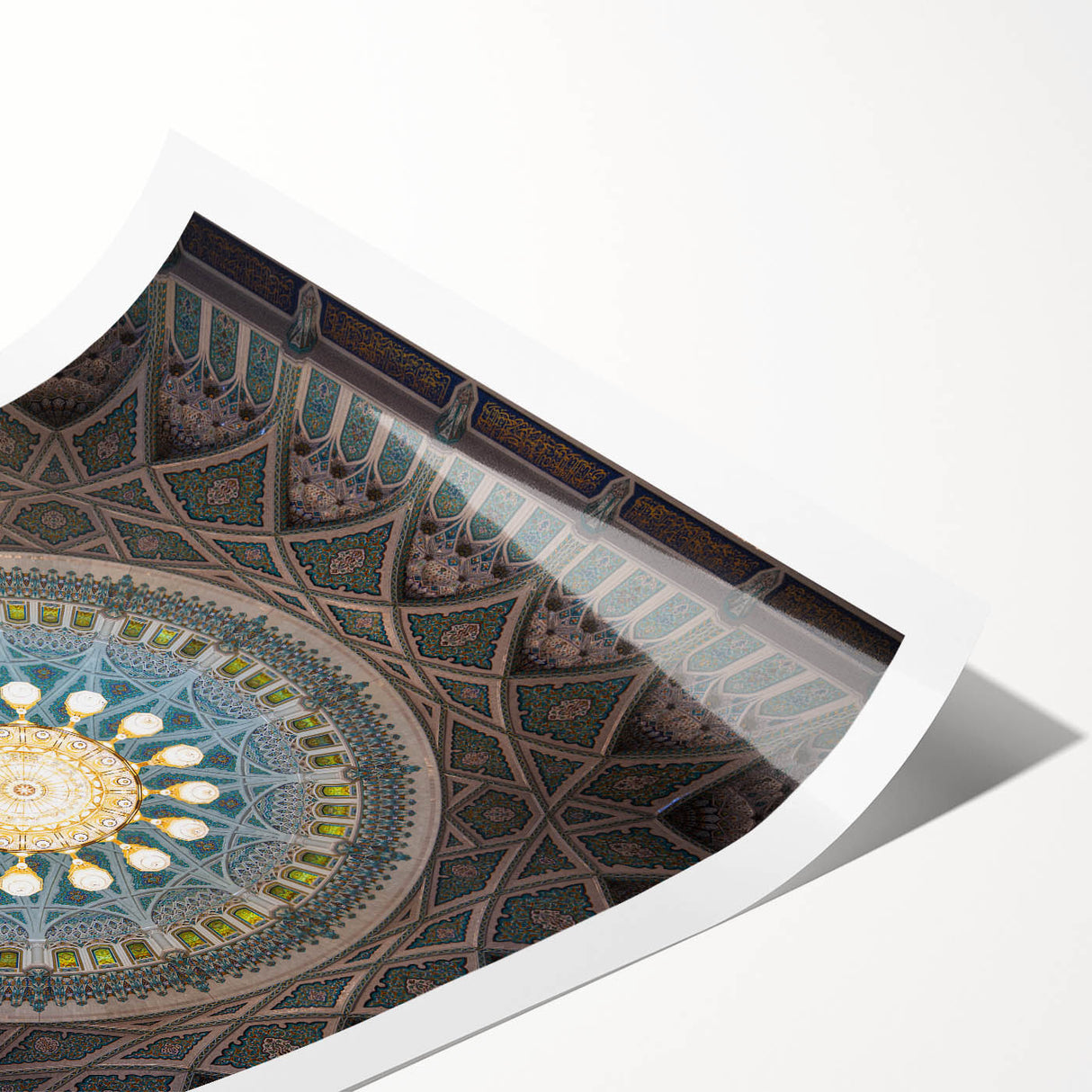 Extra large rolled print featuring line art flowers in muted earth tones, ideal for large living room wall art.