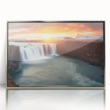 Mid-century modernist art depicting an Argentine landscape in muted earth tones, framed in silver acrylic.
