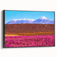 Black and white framed canvas of a Bolivian landscape, ideal for bedroom wall art.