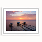 Abstract art print of Alabama scenery in muted earth tones on a white framed canvas, suitable for dining room decor.