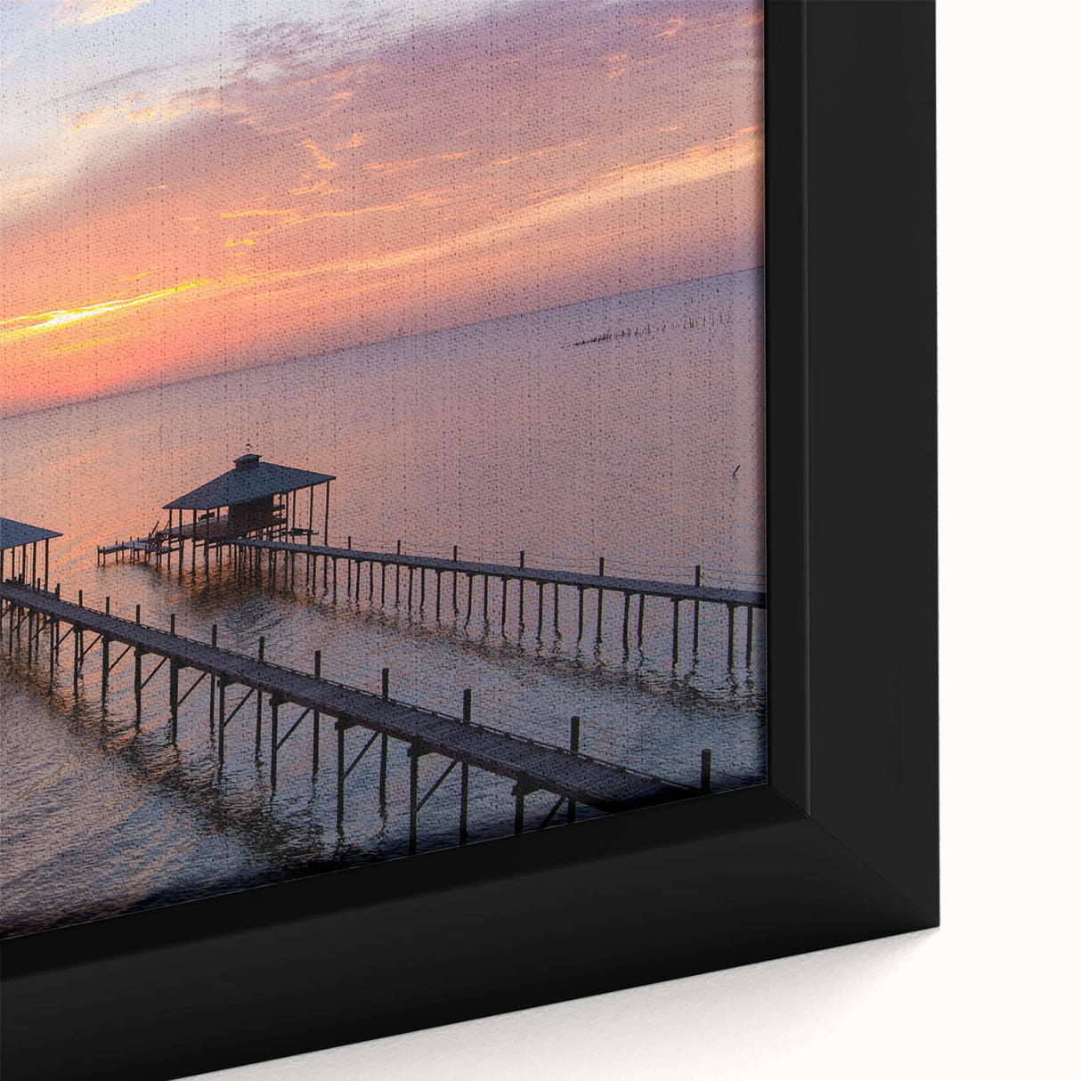 Black wall art featuring a textured Alabama scenery in vibrant colors on a framed canvas, ideal for living room decor.