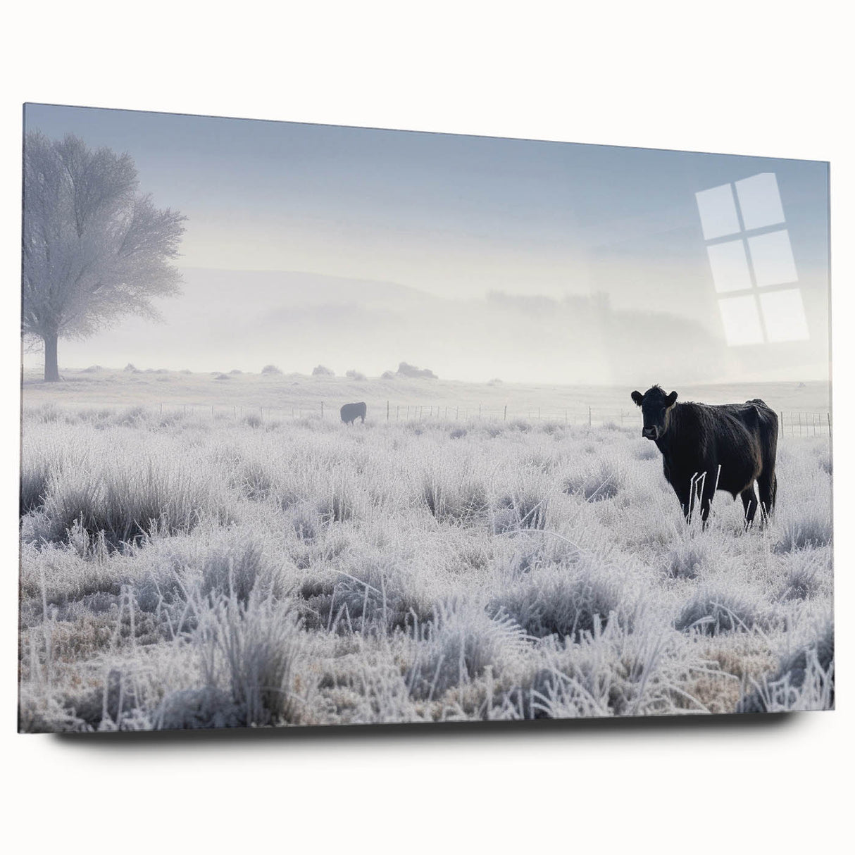 Large abstract wall art of Idaho scenery in pastel shades on acrylic glass, ideal for bedroom or dining room decor.