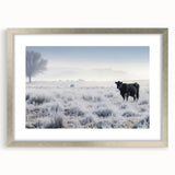 Textured abstract art print of Idaho scenery in muted earth tones, framed in silver, ideal for bedroom art.