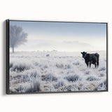 Black and white framed canvas featuring a vintage Idaho landscape, ideal for bedroom wall decor.