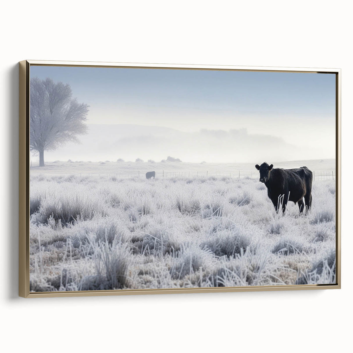 Framed canvas depicting a serene Idaho landscape in muted earth tones, ideal for bedroom wall decor.