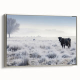 Framed canvas featuring a vintage-style Idaho landscape with colorful art on a black background, ideal for living room decor.