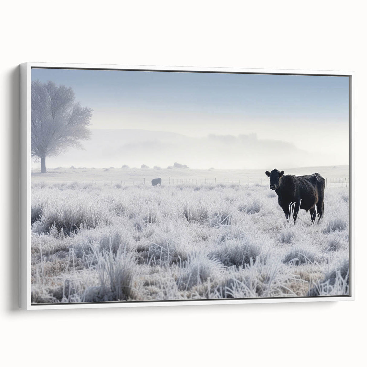Vintage poster art of Idaho scenery on framed canvas, featuring vibrant colors, ideal for living room decor.