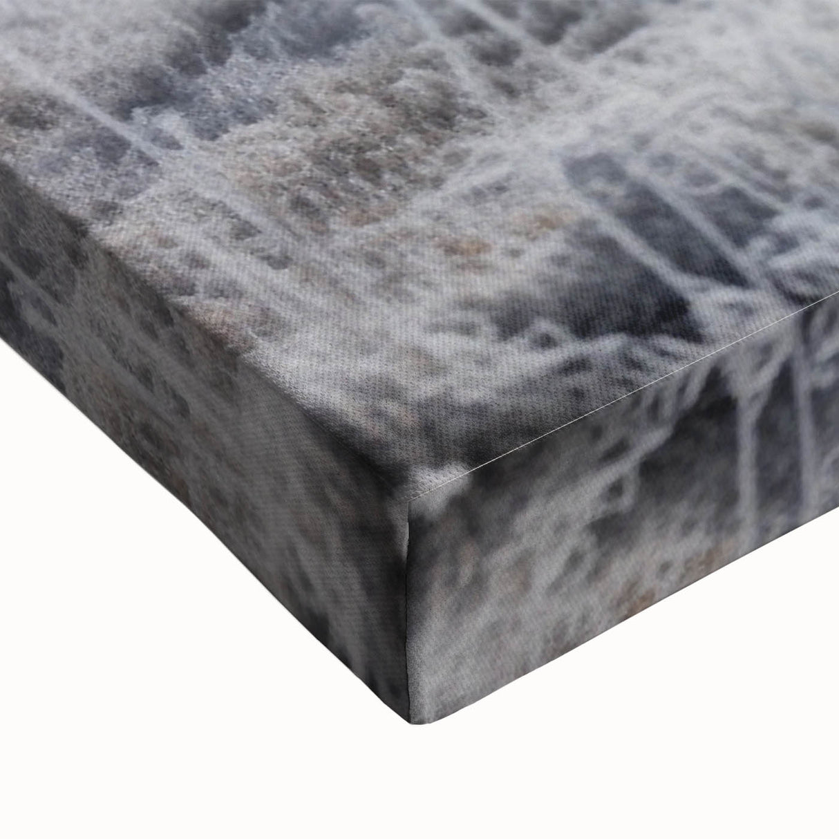 Large art featuring a black and white landscape painting of Idaho scenery on stretched canvas.