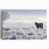 Black and white photograph of Idaho scenery on a large stretched canvas, ideal for kitchen wall art.