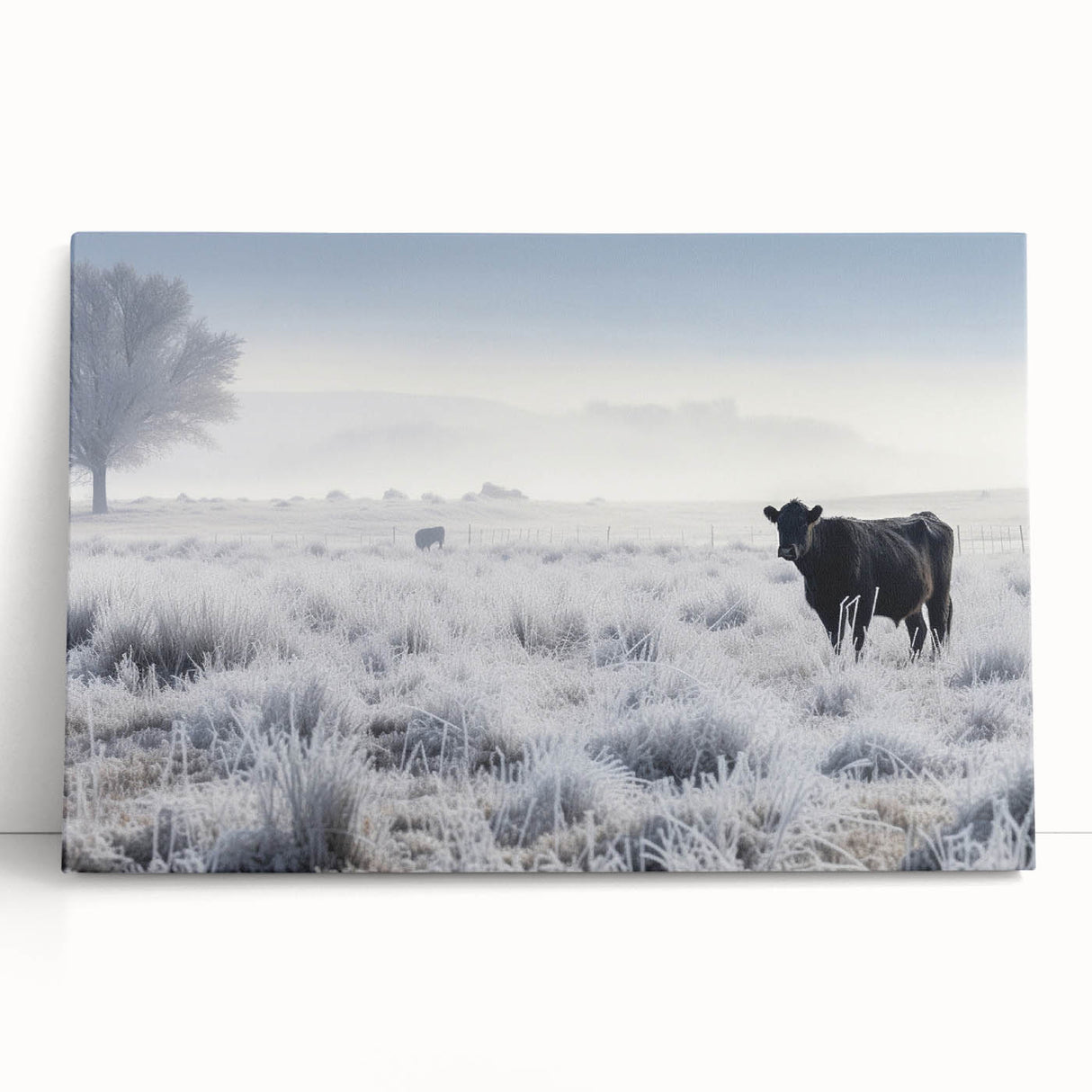 Black and white stretched canvas of Idaho scenery, ideal for kitchen wall art or bedroom ambiance.
